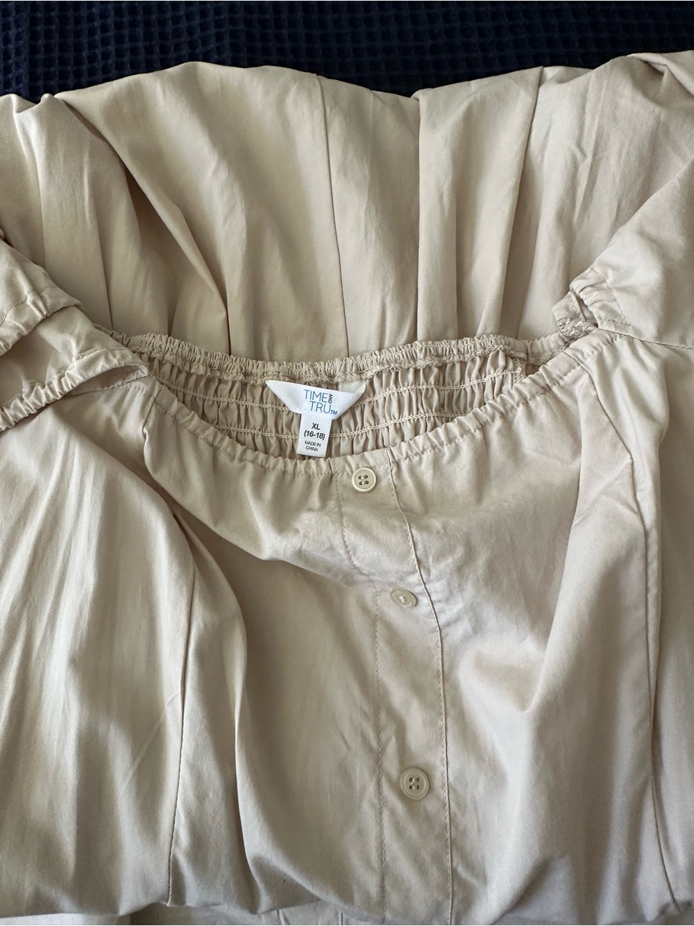 Time and Tru Cream Puff-Sleeve Tiered Midi Dress - Picture 4 of 4